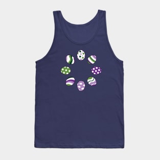 Eggs | Purple Green | Stripes | Dots | Clouds | Dark Purple Tank Top